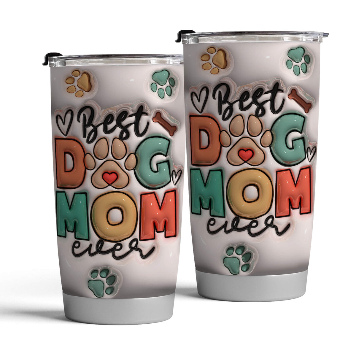 20oz &#39;Best Dog Mom&#39; Stainless Steel Tumbler - Ideal Gift for Dog-Loving Women - fancyfams