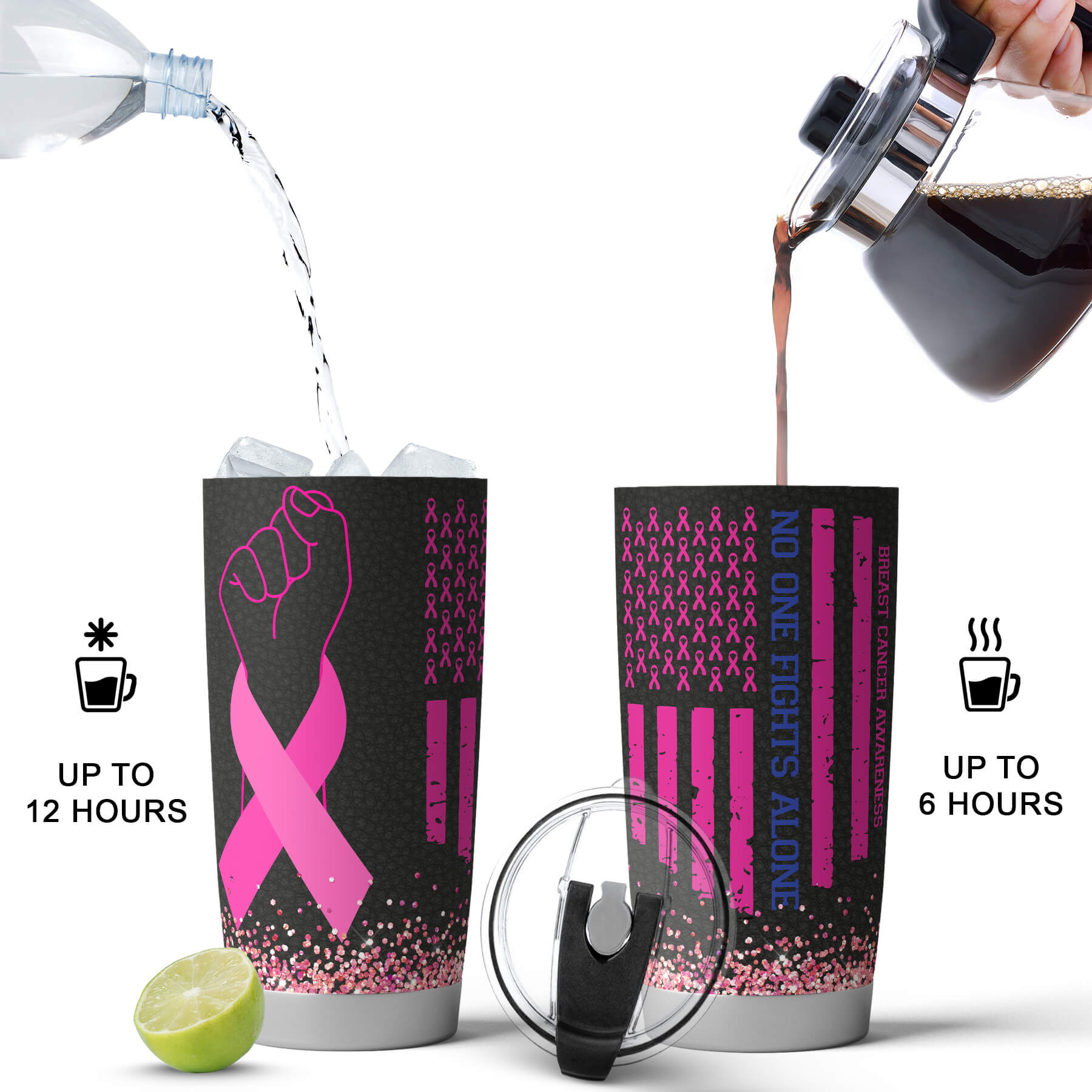 20oz Breast Cancer Awareness Stainless Steel Insulated Tumbler - Thoughtful Gift for Supporting the Cause - fancyfams