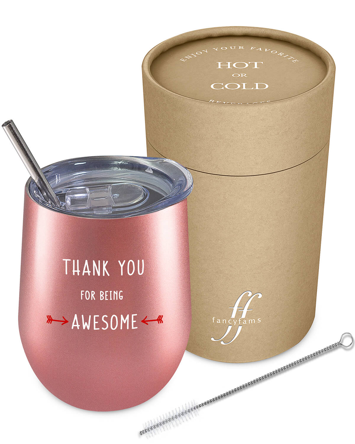 Appreciation Tumbler: 'Thank You for Being Awesome' 12 oz Stainless Steel Cup as a Thank You Gift - fancyfams