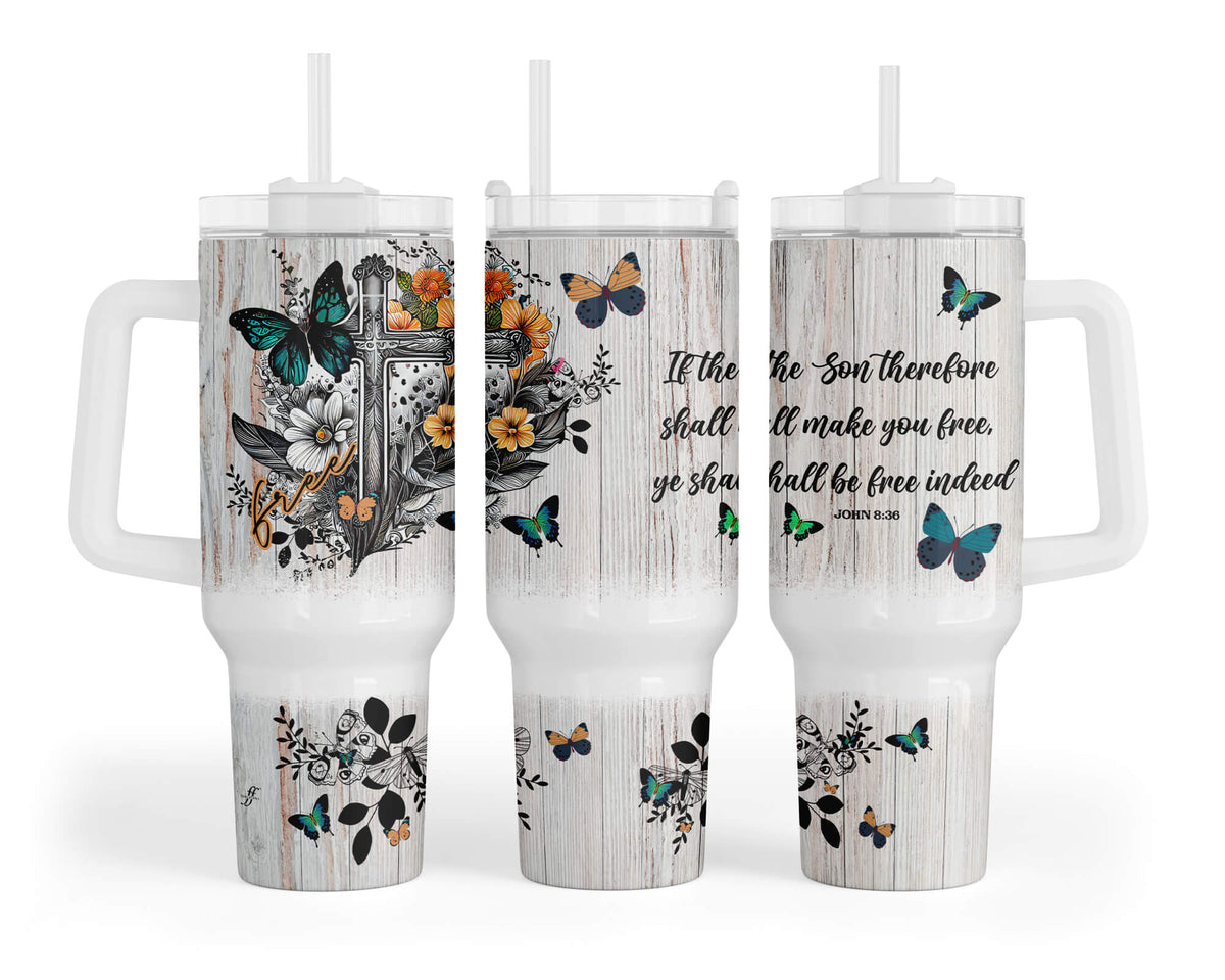 Faith-Inspired &#39;Free indeed&#39; 40 oz Travel Tumbler for Women - fancyfams