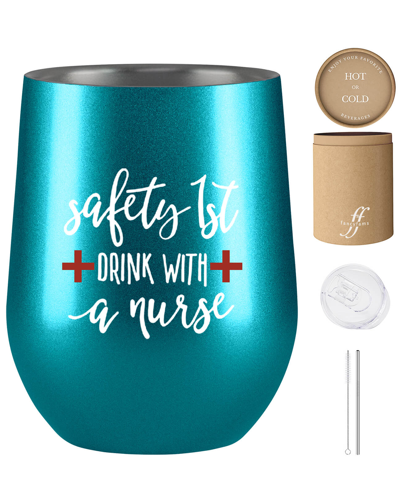 Funny Nurse Gifts for Women: 'Drink with a Nurse' 12 oz Stainless Steel Tumbler - fancyfams