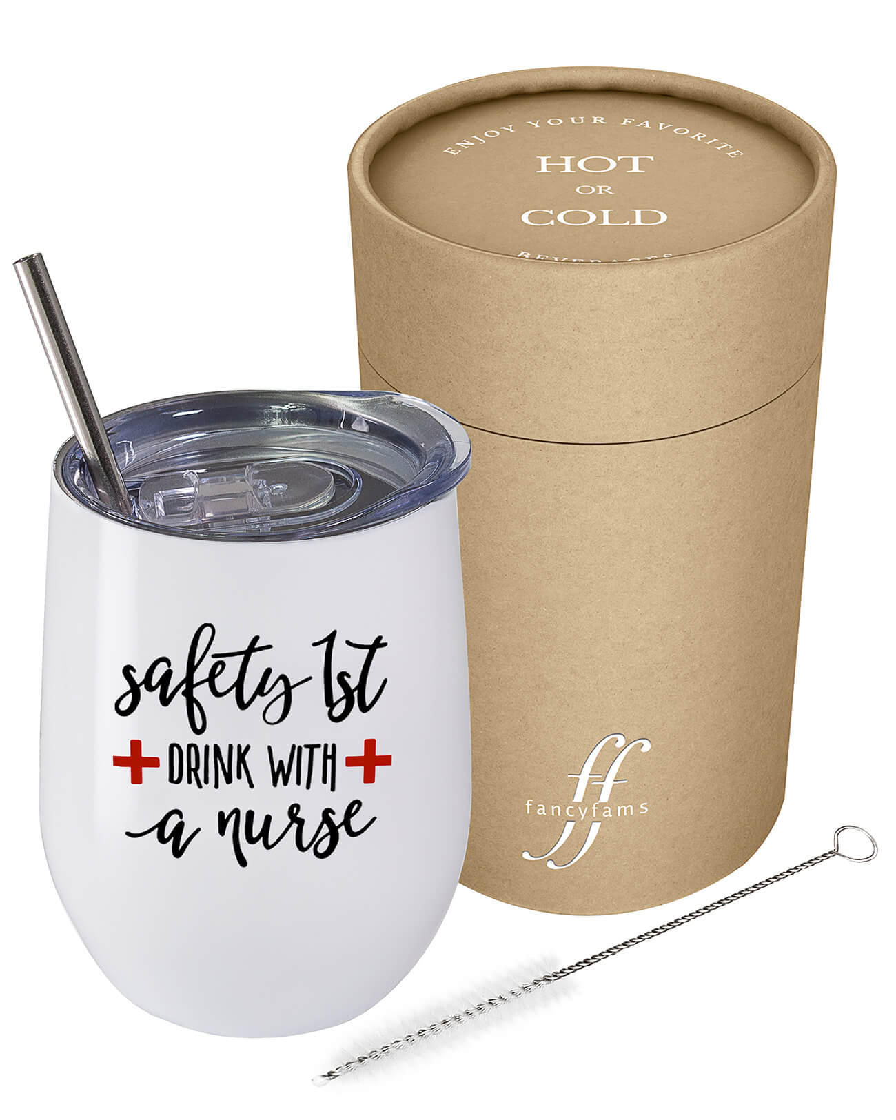 Funny Nurse Gifts for Women: 'Drink with a Nurse' 12 oz Stainless Steel Tumbler - fancyfams