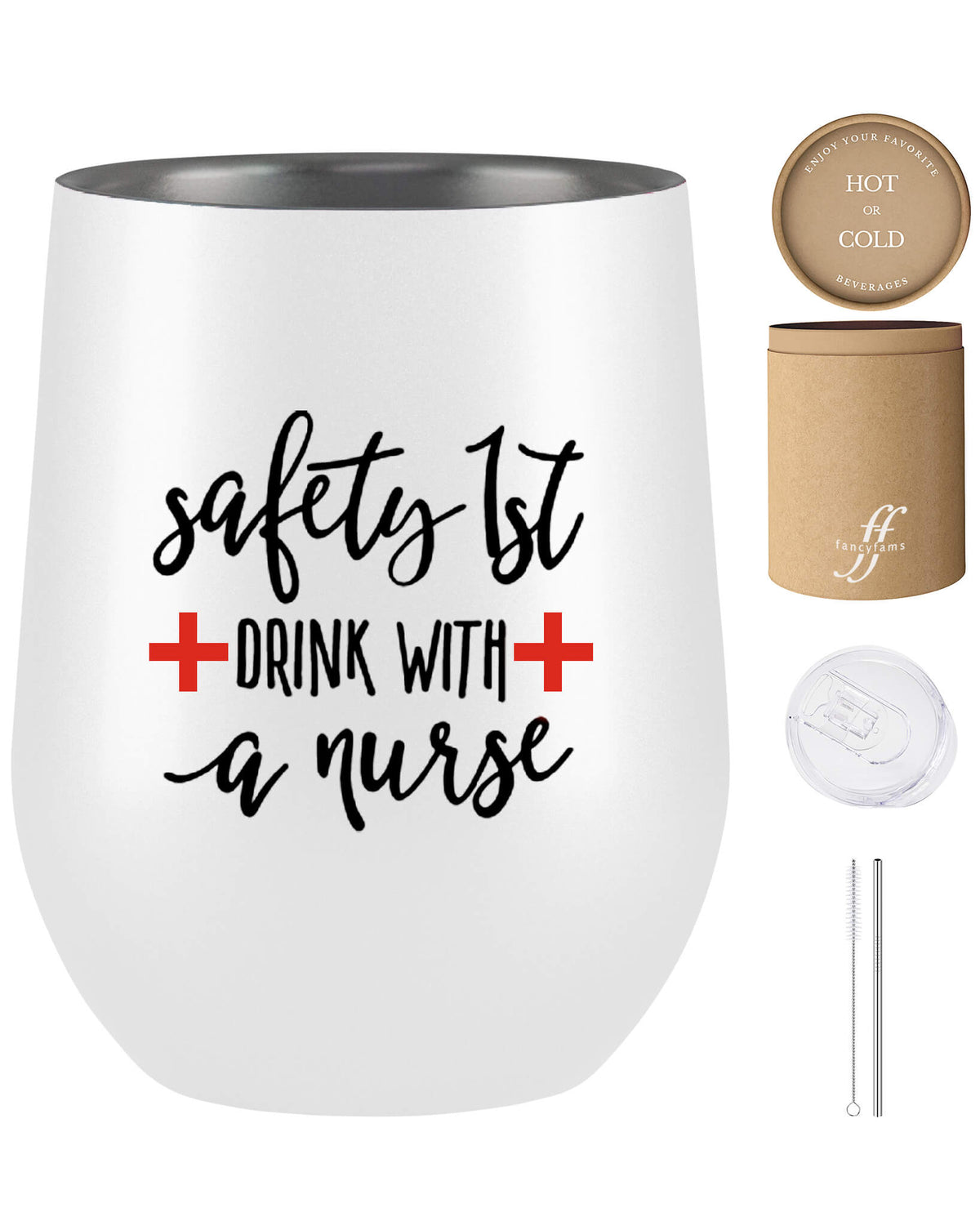 Funny Nurse Gifts for Women: &#39;Drink with a Nurse&#39; 12 oz Stainless Steel Tumbler - fancyfams
