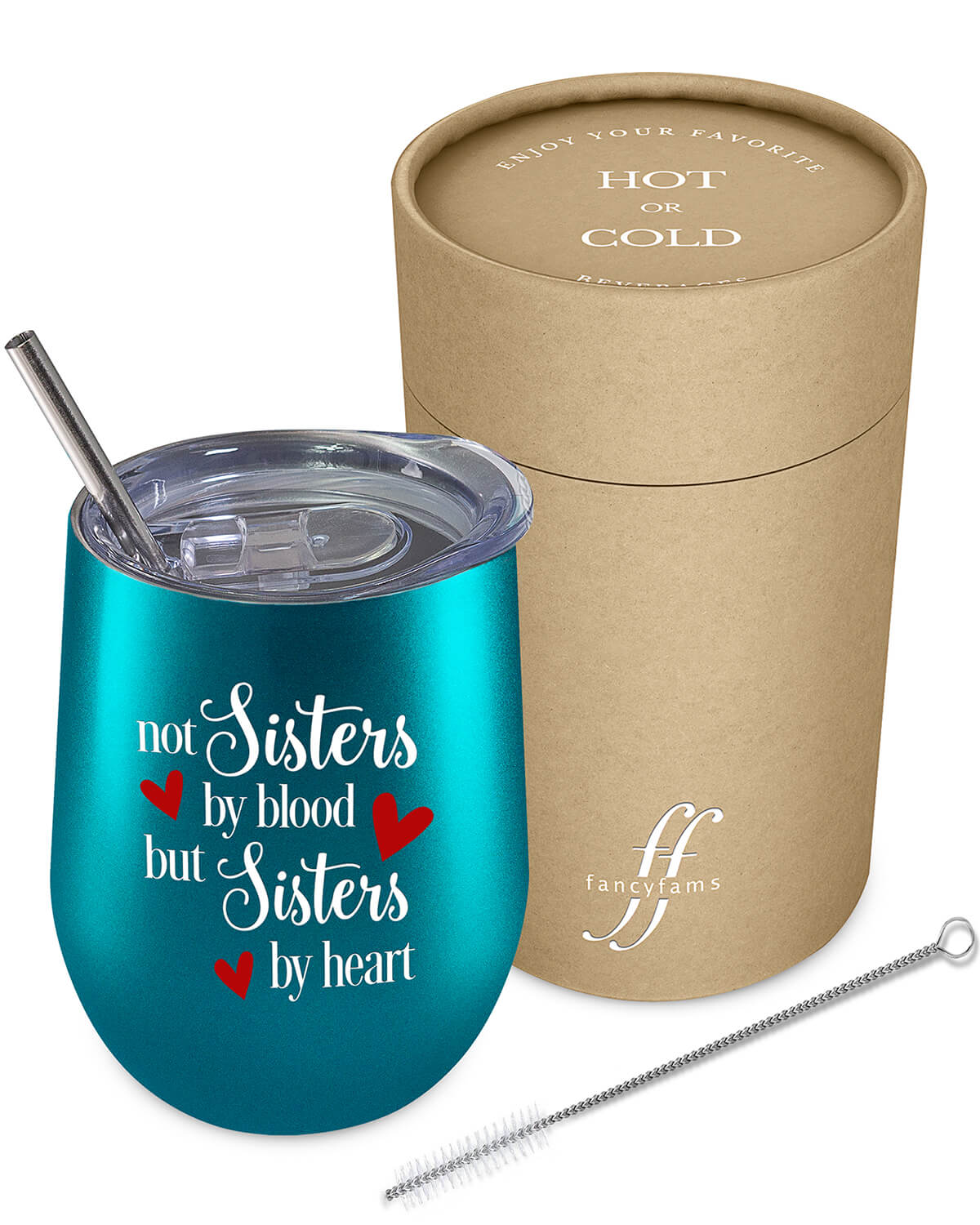 Ideal Gifts for Women and Beloved Sisters: Sisters by Heart 12 oz Tumblers - fancyfams