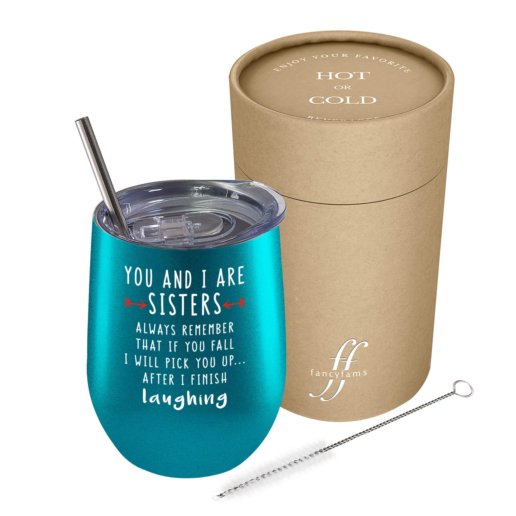 Sisterly Bond Tumbler: 'You and I Are Sisters' 12 oz Stainless Steel Cup from Sister - fancyfams