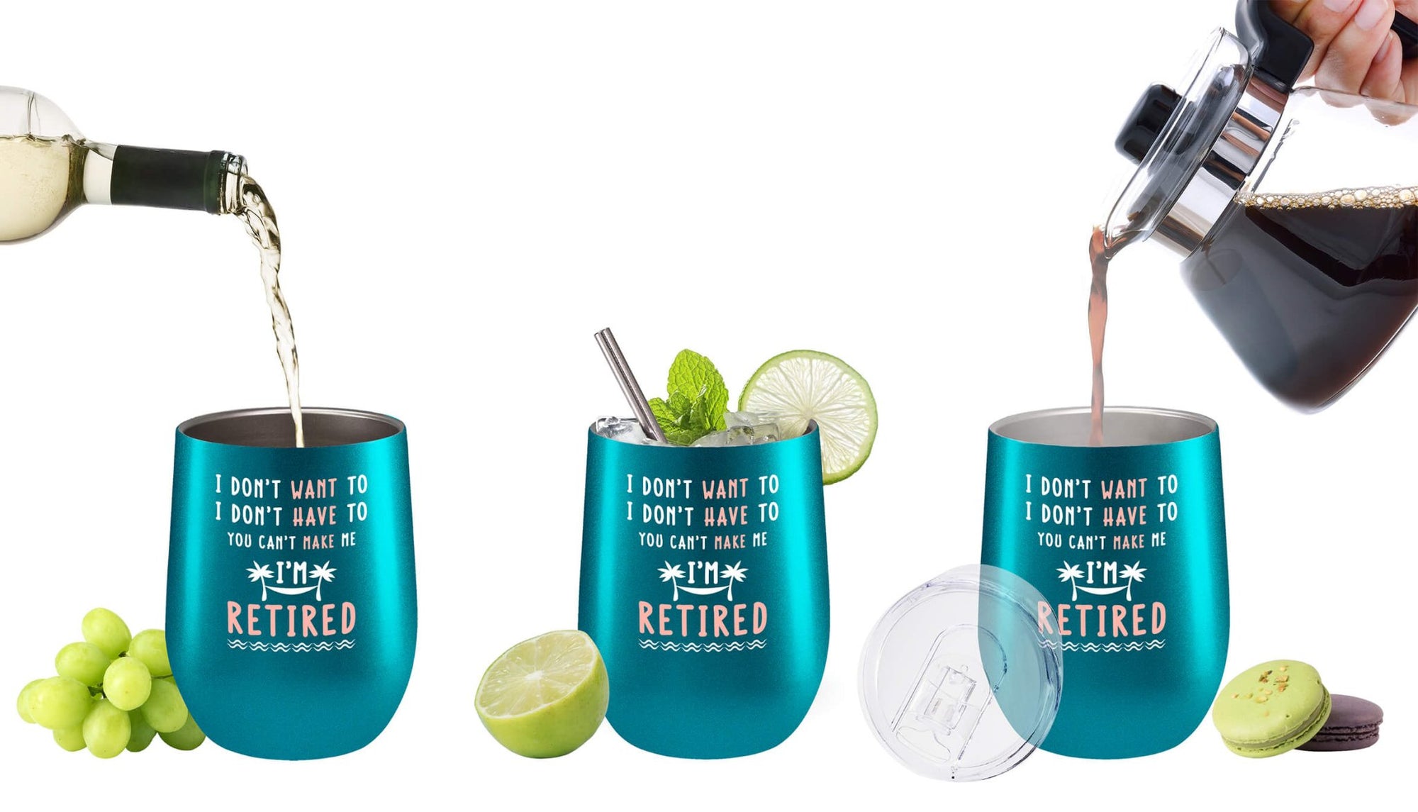 Women's Retirement Celebration Cup: 'I'm Retired' 12 oz Stainless Steel Tumbler - fancyfams