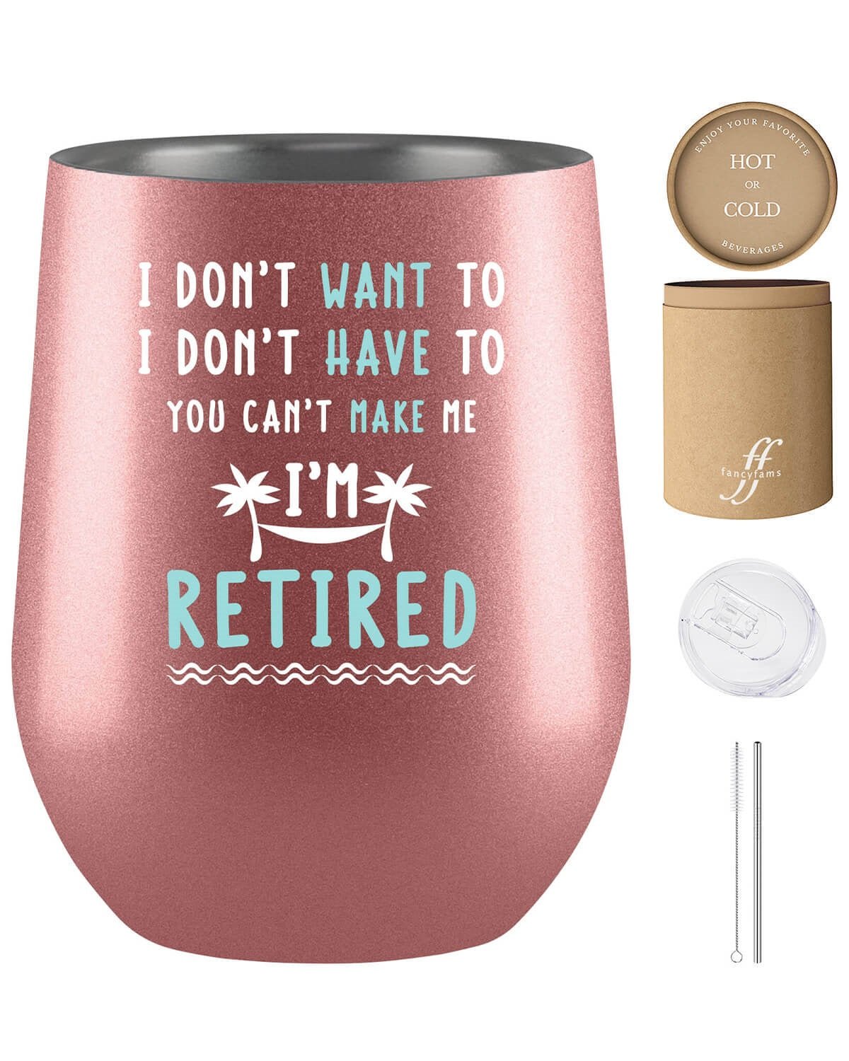 Women&#39;s Retirement Celebration Cup: &#39;I&#39;m Retired&#39; 12 oz Stainless Steel Tumbler - fancyfams