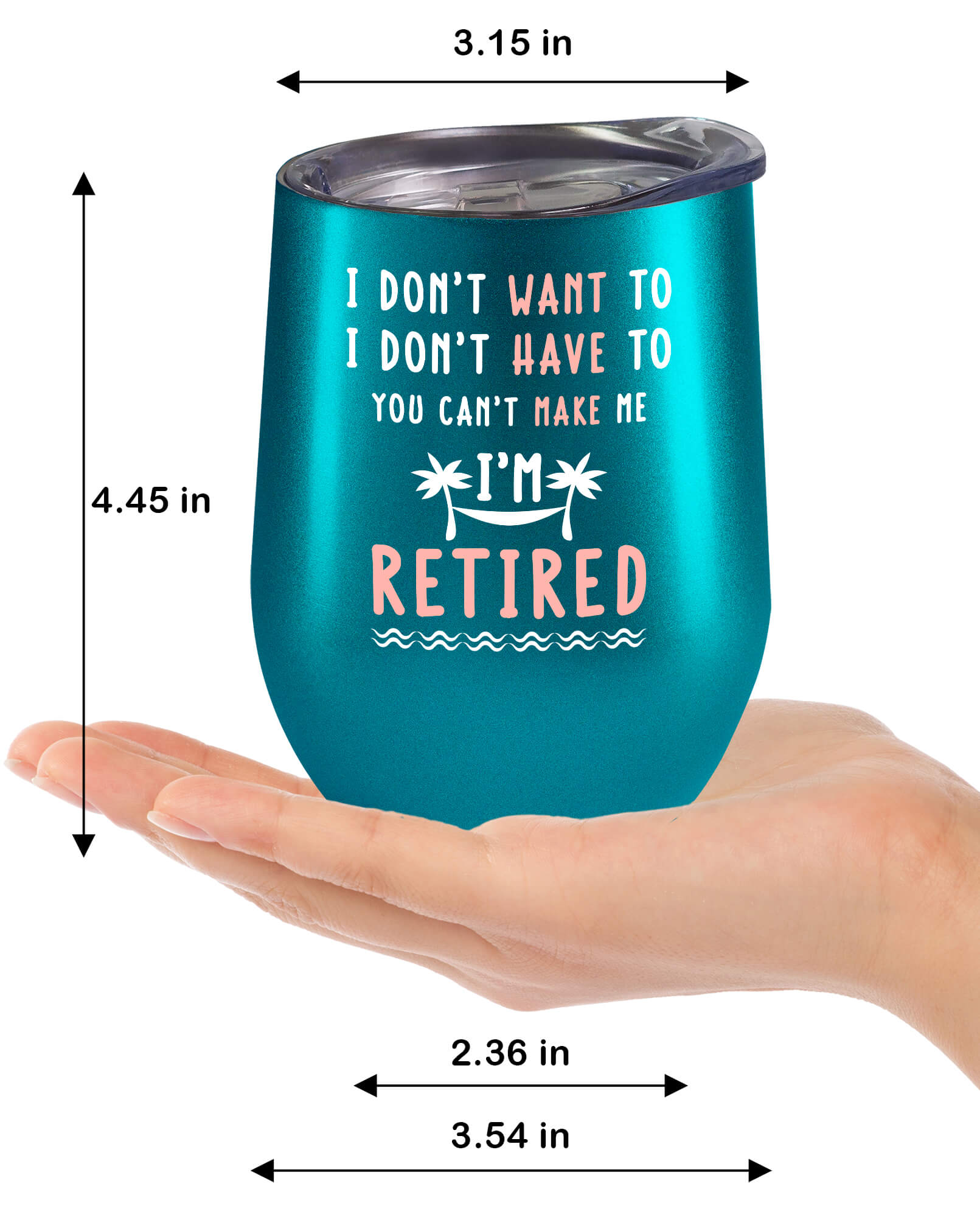 Women's Retirement Celebration Cup: 'I'm Retired' 12 oz Stainless Steel Tumbler - fancyfams